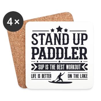 Stand Up Paddler - Untersetzer (4er-Set) - Weiß - Vorne