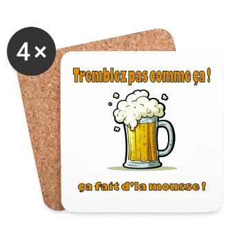 tremblez - Dessous de verre (lot de 4) - blanc - Devant