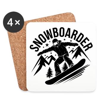 Snowboard Snowboarder Snowboarden Wintersport - Untersetzer (4er-Set) - Weiß - Vorne