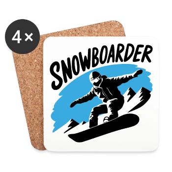 Snowboard Snowboarder Snowboarden Wintersport - Untersetzer (4er-Set) - Weiß - Vorne
