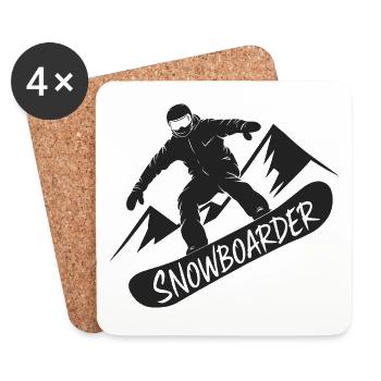Snowboarders Snowboarding Snowboarding Winter sports - Coasters (set of 4) - white - Front