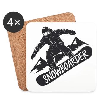 Snowboarders Snowboarding Snowboarding Winter sports - Coasters (set of 4) - white - Front