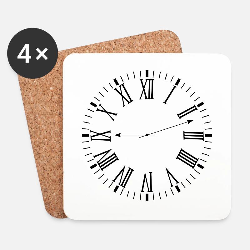 Roman clock - Coasters (set of 4) - white