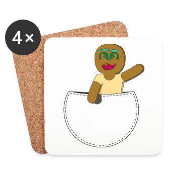 KEKS IN DER TASCHE - Untersetzer (4er-Set) - Weiß - Vorne