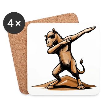 Cool Dab Dance Dromedary – Desert Fun in Dubai - Coasters (set of 4) - white - Front