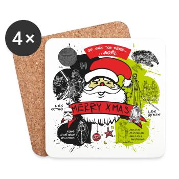 NOEL MERRY XMAS JE SUIS TON PERE NOEL - Dessous de verre (lot de 4) - blanc - Devant