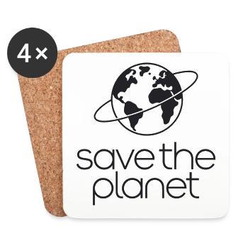 Militants écologistes de Save the Planet Earth - Dessous de verre (lot de 4) - blanc - Devant