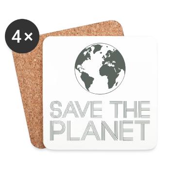 Militants écologistes de Save the Planet Earth - Dessous de verre (lot de 4) - blanc - Devant