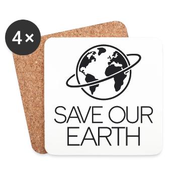 Militant écologiste Save our Earth Earth - Dessous de verre (lot de 4) - blanc - Devant