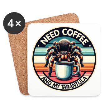 J’ai juste besoin de café et de ma tarentule - Dessous de verre (lot de 4) - blanc - Devant