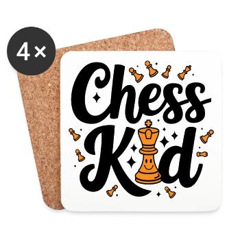 Chess Kid Schach Kinder Sprüche Zitate - Untersetzer (4er-Set) - Weiß - Vorne