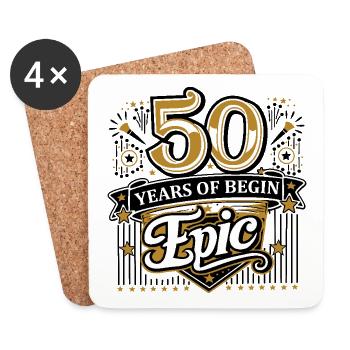 50 Jahre Begin Epic - Untersetzer (4er-Set) - Weiß - Vorne