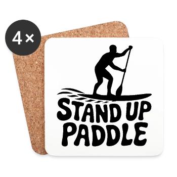 SUP Stand Up Paddle - Coasters (set of 4) - white - Front