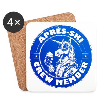 Dire de l’équipe d’après-ski Unicorn - Dessous de verre (lot de 4) - blanc - Devant