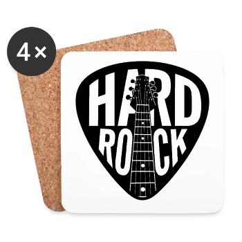 Hard Rock Gitarren-Plektrum - Untersetzer (4er-Set) - Weiß - Vorne