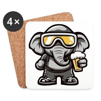 Mammut Après-Ski Bière Bande dessinée - Dessous de verre (lot de 4) - blanc - Devant