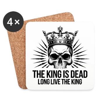 The King is Dead long live the King Statement - Coasters (set of 4) - white - Front