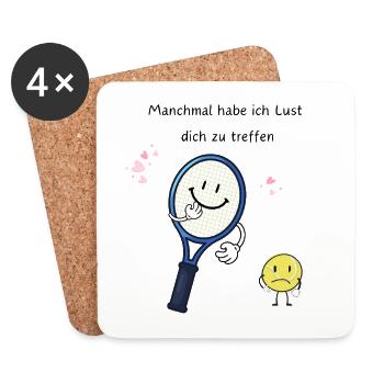 Manchmal hab ich Lust dich zu treffen - Untersetzer (4er-Set) - Weiß - Vorne