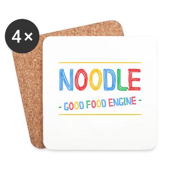 NOODLE, GOOD FOOD ENGINE ! (cuisine) - Dessous de verre (lot de 4) - blanc - Devant