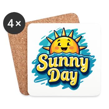 Sunny Day Sun S - Coasters (set of 4) - white - Front