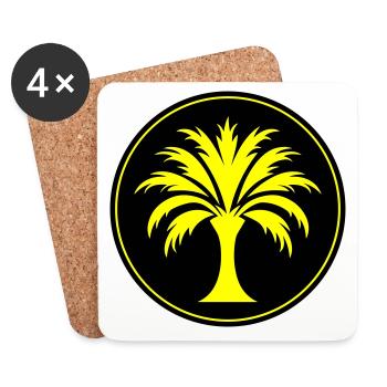 Icône de palmier - Dessous de verre (lot de 4) - blanc - Devant