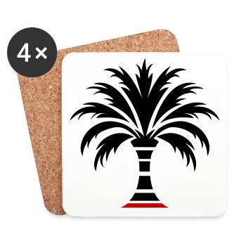 Palme Insel - Untersetzer (4er-Set) - Weiß - Vorne