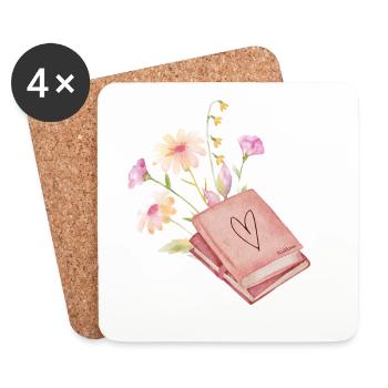 Booklover - Untersetzer (4er-Set) - Weiß - Vorne