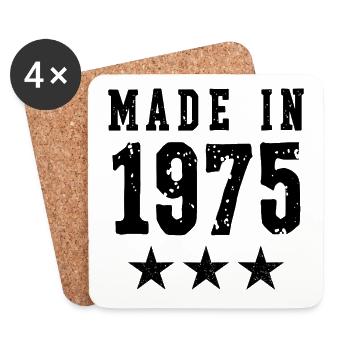 Made in 1975 – Vintage Geburtstag Jahrgangslegende - Untersetzer (4er-Set) - Weiß - Vorne