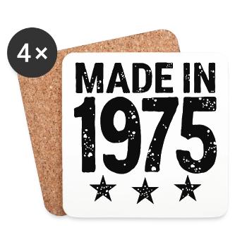Made in 1975 – Vintage Geburtstag Jahrgangslegende - Untersetzer (4er-Set) - Weiß - Vorne