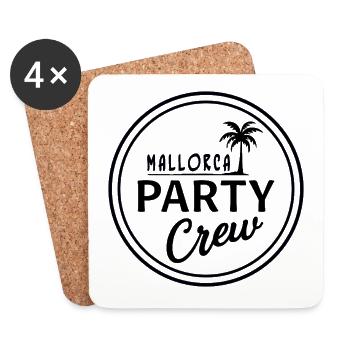 Mallorca Party Crew Sommer, Sonne & Partyfeeling - Untersetzer (4er-Set) - Weiß - Vorne