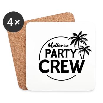 Mallorca Party Crew Sommer, Sonne & Partyfeeling - Untersetzer (4er-Set) - Weiß - Vorne