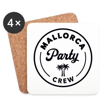 Mallorca Party Crew Sommer, Sonne & Partyfeeling - Untersetzer (4er-Set) - Weiß - Vorne