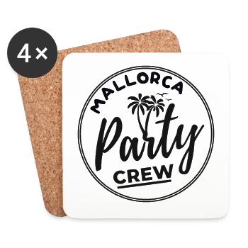 Mallorca Party Crew Sommer, Sonne & Partyfeeling - Untersetzer (4er-Set) - Weiß - Vorne