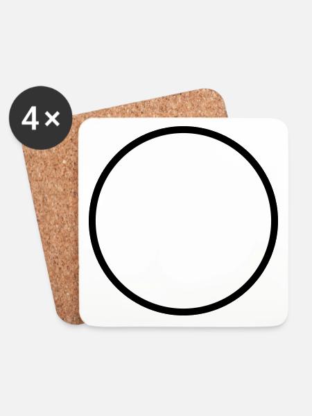 Circle Symbol Blank - Coasters (set of 4) - white