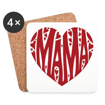 Heart for Mom – Loving & Expressive - Coasters (set of 4) - white - Front