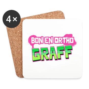 BON EN ORTHO GRAFF ! - Dessous de verre (lot de 4) - blanc - Devant