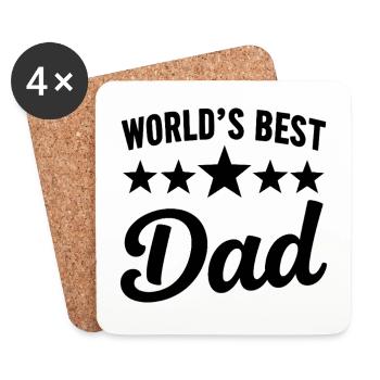 Worlds Best Dad Best Dad in the World Father's Day - Coasters (set of 4) - white - Front