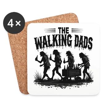 The Walking Dads – Enterrement de vie de garçon pour la fête des pères - Dessous de verre (lot de 4) - blanc - Devant