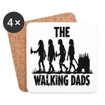 The Walking Dads – Enterrement de vie de garçon pour la fête des pères - Dessous de verre (lot de 4) - blanc - Devant
