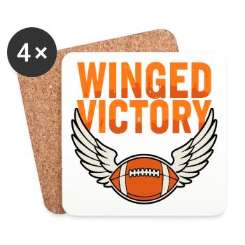 Winged Victory – Ballon de football avec des ailes - Dessous de verre (lot de 4) - blanc - Devant