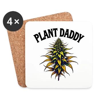 PLANT DADDY - Cannabis Streetwear Look - Untersetzer (4er-Set) - Weiß - Vorne
