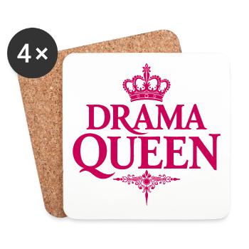 Drama Queen Krone Spruch - Untersetzer (4er-Set) - Weiß - Vorne
