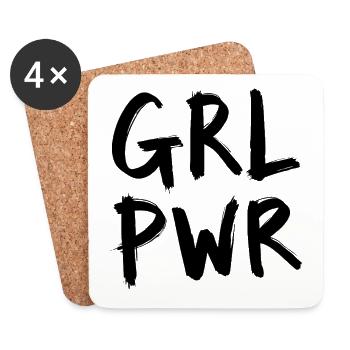 GRL PWR Female Empowerment - Coasters (set of 4) - white - Front