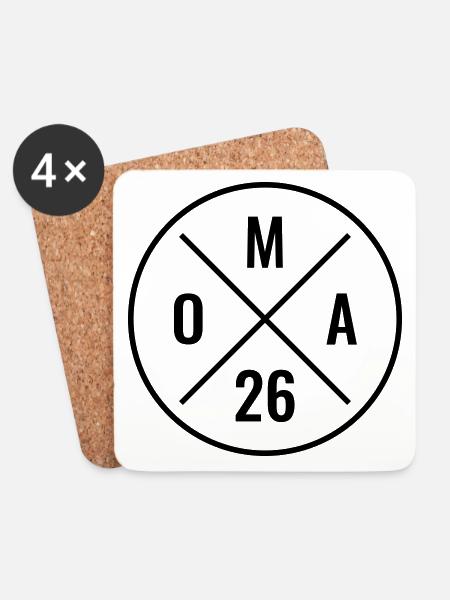 Oma 26 - Baby Ankündigung - Nachwuchs - Oma 2026 - Untersetzer (4er-Set) - Weiß