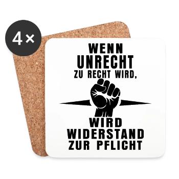 Recognizing injustice – showing resistance - Coasters (set of 4) - white - Front