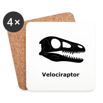 Scientific Velociraptor Skull - Coasters (set of 4) - white - Front