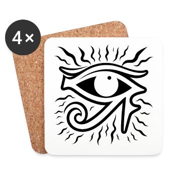 Symbole de l’œil d’Horus en Égypte - Dessous de verre (lot de 4) - blanc - Devant