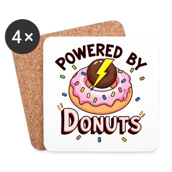 Powered By Donuts - Untersetzer (4er-Set) - Weiß - Vorne