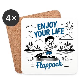 Profitez de la vie - Flappach SUP fun - Dessous de verre (lot de 4) - blanc - Devant