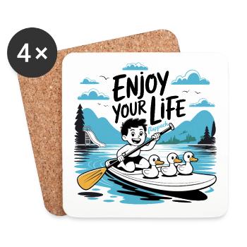 Profitez de la vie - Flappach SUP fun - Dessous de verre (lot de 4) - blanc - Devant